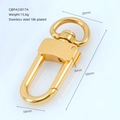 Detailed view of 18K gold-plated stainless steel lobster clasp with precise dimensions - Gold 50mm x 26mm(Oval)