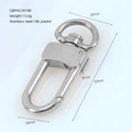 Detailed view of silver stainless steel spring swivel snap hook with dimensions - Silver 50mm x 26mm(Oval)