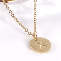Minimalist 18K gold plated stainless steel necklace featuring a round letter X pendant - Letter X / Necklace With Chain
