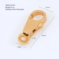 Detail view of 18K gold plated stainless steel lobster clasp with size and weight specs - Gold 36mm x 16mm(Without D-ring)