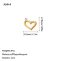 Gold hollow heart pendant in stainless steel with waterproof and hypoallergenic features - Hollow Heart Style(A0444) / Gold