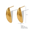 Orecchini a perno in acciaio inossidabile placcati oro 18k a forma di goccia d'acqua - Oro