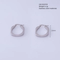 Pendientes vintage franceses de acero inoxidable macizo con acabado pulido fino - Plateado (Cuadrado Sólido)