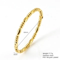Detail showing 18K gold plated stainless steel bamboo bracelet with 68mm inner diameter - Bead Splice (521) / 18K Gold