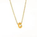 Collana in acciaio inossidabile placcato oro 18K con ciondolo a forma di lettera C - Lettera C / Oro (Con Catena)