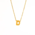 Collana minimalista in acciaio inossidabile placcato oro 18K con ciondolo lettera D 3D - Lettera D / Oro (Con Catena)