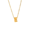 Collana minimalista in acciaio inossidabile oro 18K con ciondolo lettera E in 3D - Lettera E / un solo ciondolo, senza catena