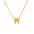 Collana minimalista in acciaio inossidabile placcato oro 18K con ciondolo a lettera H lucida - Lettera H / un solo ciondolo, senza catena
