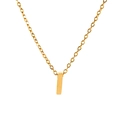 Collana minimalista in acciaio inossidabile placcato oro 18K con ciondolo rettangolare - Lettera I / un solo ciondolo, senza catena