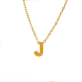 Collana in acciaio inossidabile placcato oro 18K con un elegante ciondolo lettera J - Lettera J / un solo ciondolo, senza catena