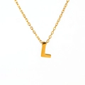Collana in acciaio inossidabile placcato oro 18K con ciondolo a forma di lettera L maiuscola - Lettera L / un solo ciondolo, senza catena
