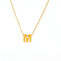 Collana minimalista in acciaio inossidabile placcato oro 18K con ciondolo lettera M in 3D - Lettera M / un solo ciondolo, senza catena
