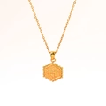Collana in acciaio inossidabile placcato oro 18k con ciondolo esagonale lettera H - Stile Lettera H (Con Catena)