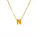 Collana minimalista in acciaio inossidabile placcato oro 18K con ciondolo lettera N - Lettera N / un solo ciondolo, senza catena