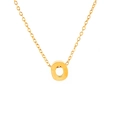 Collana in acciaio inossidabile placcato oro 18K con ciondolo lettera O 3D su catena fine - Lettera O / un solo ciondolo, senza catena