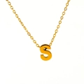 Collana minimalista in acciaio inossidabile dorato 18K con ciondolo lucido lettera S - Lettera S / un solo ciondolo, senza catena
