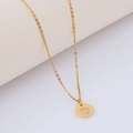 Minimalist gold-plated Virgo zodiac necklace with a hollowed-out circular pendant - Virgo (With Chain) / Gold