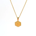 Collana esagonale classica in acciaio inossidabile placcata oro 18k con lettera P - Stile Lettera P (Con Catena)