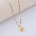 Scorpio zodiac pendant necklace in golden finish with minimalist hollow design - Scorpio (With Chain) / Gold