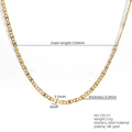 Collana in acciaio inossidabile placcato oro 18K con maglie geometriche e dimensioni - Stile geometrico piatto (550-01) / Oro