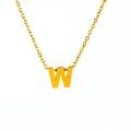 Collana minimalista in acciaio inossidabile placcato oro 18K con ciondolo lettera W - Lettera W / un solo ciondolo, senza catena
