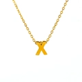 Collana in acciaio inossidabile 18K lucido con un ciondolo minimalista lettera X - Lettera X / solo ciondolo