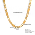 Collana a catena cubana in acciaio inossidabile placcato oro 18K lunga 550mm - Stile cubano (550-03) / Oro