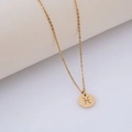Minimalist gold Pisces zodiac necklace featuring a polished hollow circular pendant - Pisces (With Chain) / Gold