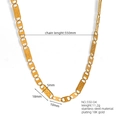 Collana a catena a maglie rettangolari in acciaio inossidabile placcato oro 18K - Stile geometrico intagliato (550-04) / Oro