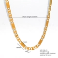 Collana in acciaio inossidabile placcata oro 18K con maglie rettangolari da 550 mm - Stile piatto robusto (550-05) / Oro