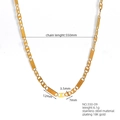 Collana in acciaio inossidabile placcata oro 18K con maglie a motivo greco 550mm - Stile decorativo a greca (550-09) / Oro