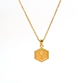 Collana esagonale in acciaio inossidabile placcato oro 18k con ciondolo lettera Y - Con Catena Forzatina / Lettera Y