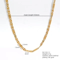 Collana a catena rettangolare in acciaio inossidabile placcato oro 18K con scorpione - Stile inciso con scorpione (550-11) / Oro