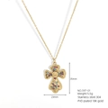 Macro view of gold 304 stainless steel cross pendant with multicolored cubic zirconia gems - Multi-Color Pave Zirconia Cross (597-01) / Pendant Only (Without Chain) / Gold