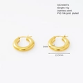 Golden 18K gold plated stainless steel chunky hoop earrings with snakeskin texture - Chunky Hoop Style (CJE230407A) / Gold 407