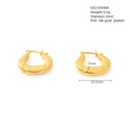 18k gold plated stainless steel hoop earrings with textured snake pattern finish - Grid Texture Style (CJE230408A) / Gold 408