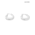 Silver geometric earrings with textured snake pattern in stainless steel finish - Grid Texture Style (CJE230408B) / Silver 408