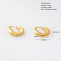 Chic 18K gold plated stainless steel geometric oval earrings with snake texture - Gold 409