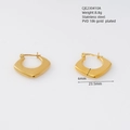 French style 18k gold plated stainless steel geometric snake pattern hoop earrings - Gold 410
