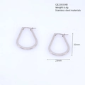 Silver-tone stainless steel U-shaped drop earrings measuring 35mm by 23mm - U-Shape Style / 35mm x 23mm / Steel