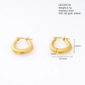 18K gold plated stainless steel hoop earrings with textured snakeskin pattern - Gold 413