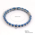 Blue and silver industrial style stainless steel link bracelet with 190mm length - Blue Mechanical Chain Link Style (B541-08)
