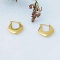 Golden irregular geometric snake pattern hoop earrings with 18K plating for women - Gold 420