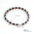 Two-tone rose gold and black stainless steel link bracelet with silver stud accents - Black Gold Rivet Patchwork Detail (B541-10)