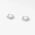 Silver geometric earrings with a modern brushed stainless steel snake-shaped design - Silver 420