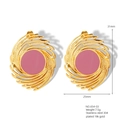 Vintage 18K gold plated stainless steel firework earrings with pink enamel inlay - Pink