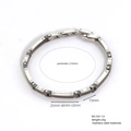 Men's silver and black stainless steel link bracelet with zircon and industrial design - Black Silver Grid Industrial Style (B541-12)