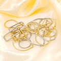 French vintage style geometric hoop earrings in gold and silver stainless steel finish - Round Style / 30mm x 30mm / Steel