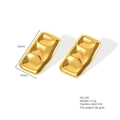 Dettaglio orecchini in acciaio inossidabile 304 placcati oro 18K PVD con trama ondulata - Oro