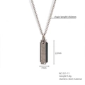 Minimalist grey rectangular stainless steel bar pendant necklace with black side finish - Rectangular Column Minimalist Style(531-11)